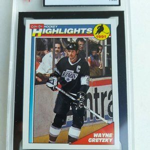 Wayne Gretzky 1991-92 OPC Highlights Hockey Card KSA Graded 7 NM